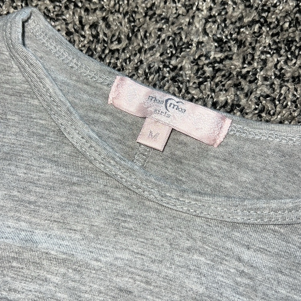 Girls 7/8 bundle tie dye dress•denim vest•grey top - Picture 2 of 7